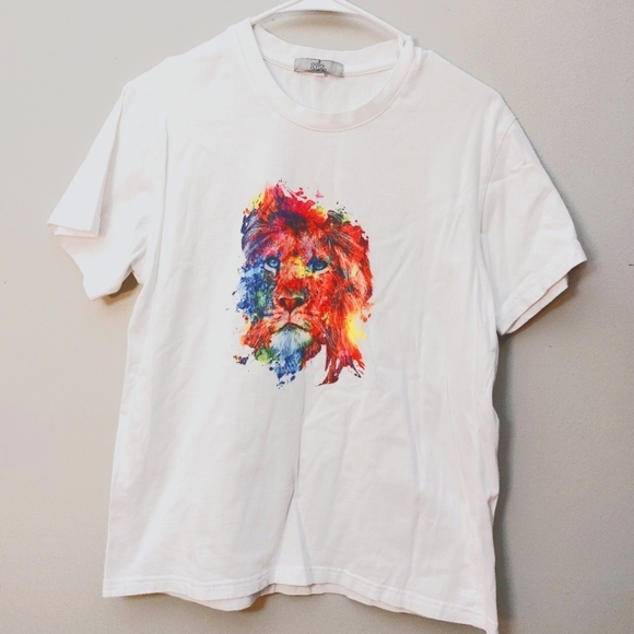 Colorful Lion face t shirt Size small - Picture 3 of 6